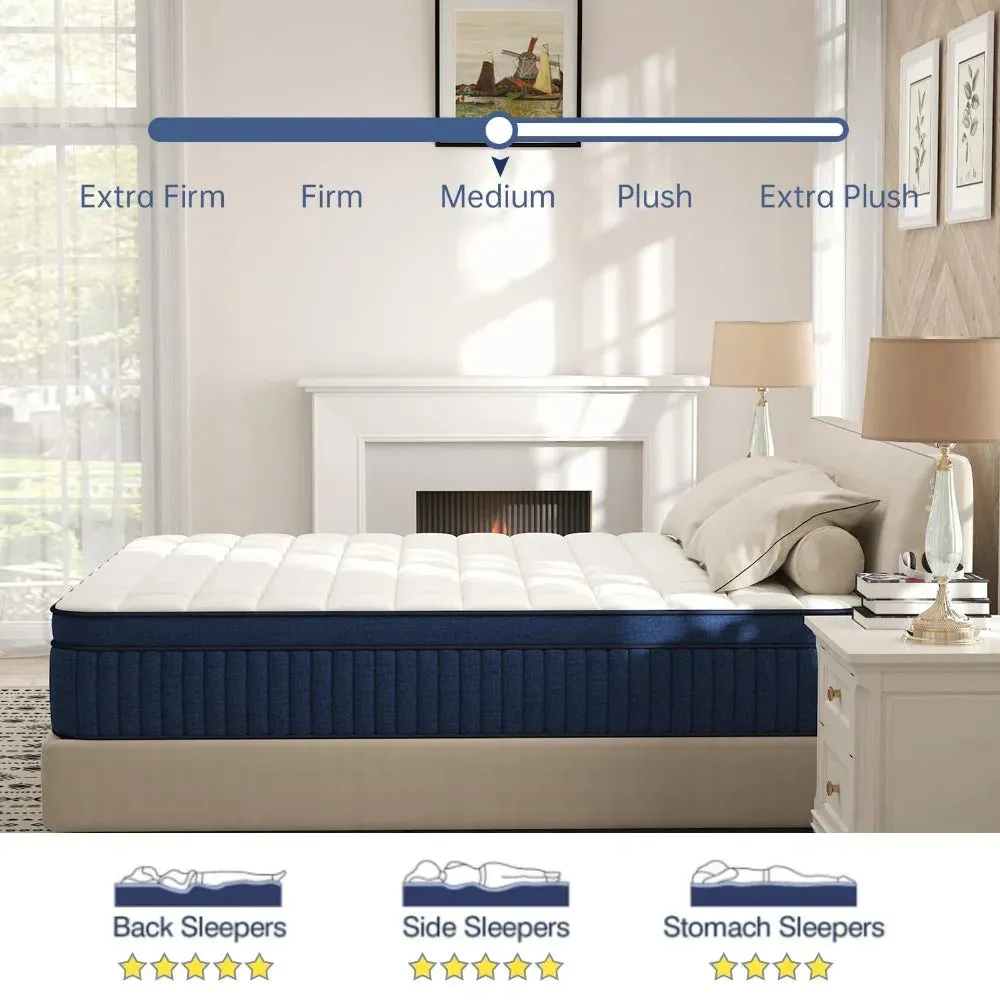 2024 LuxSleep Hybrid Gel Memory Foam and Pocket Spring Mattress - 10" & 12" Comfort Options