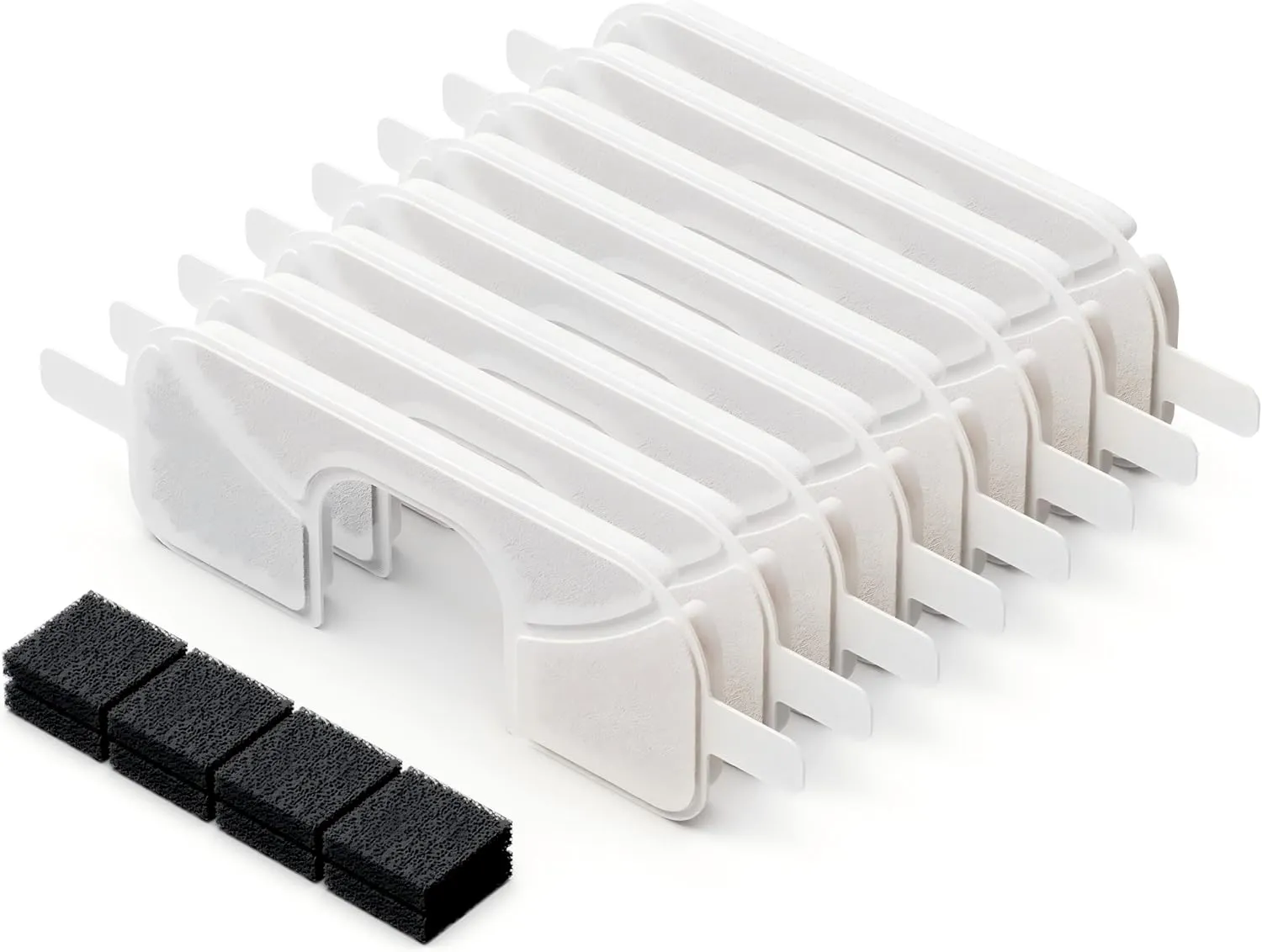 8 Packs Replacement Filters and 8 Packs Sponges for 123oz/3.5L Wireless Cat Water Fountain Q108