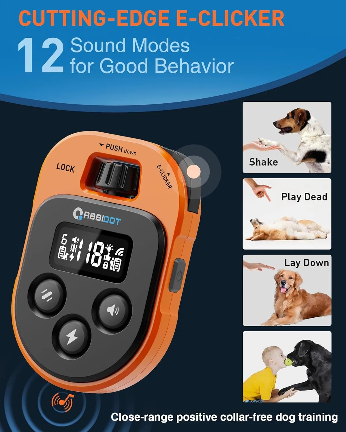 ABBIDOT Dog Training Collar with Remote, Trainers Choice, 4100Ft, 178 Levels, 5 Modes (E-Clicker, Night Lights, Vibration, Correction, Tone), Waterproof, Fits 5-120lbs Small, Medium, Large Dogs