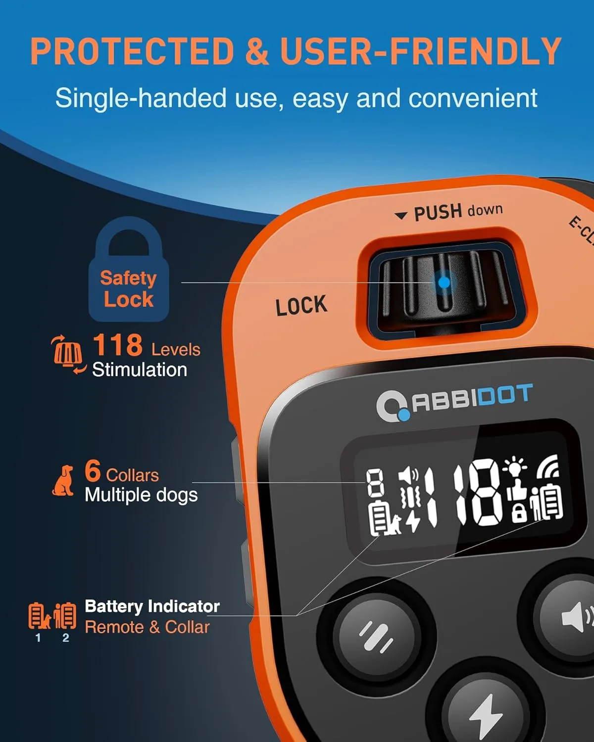ABBIDOT Dog Training Collar with Remote, Trainers Choice, 4100Ft, 178 Levels, 5 Modes (E-Clicker, Night Lights, Vibration, Correction, Tone), Waterproof, Fits 5-120lbs Small, Medium, Large Dogs