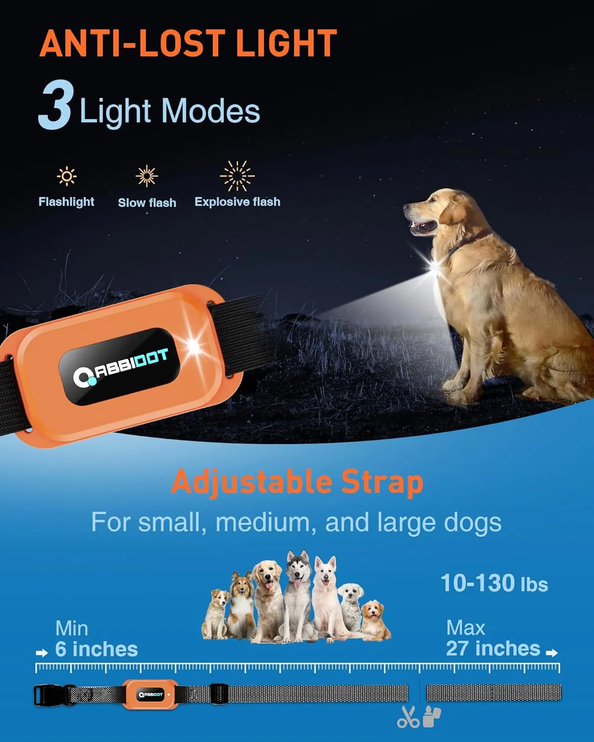ABBIDOT Dog Training Collar with Remote, Trainers Choice, 4100Ft, 178 Levels, 5 Modes (E-Clicker, Night Lights, Vibration, Correction, Tone), Waterproof, Fits 5-120lbs Small, Medium, Large Dogs