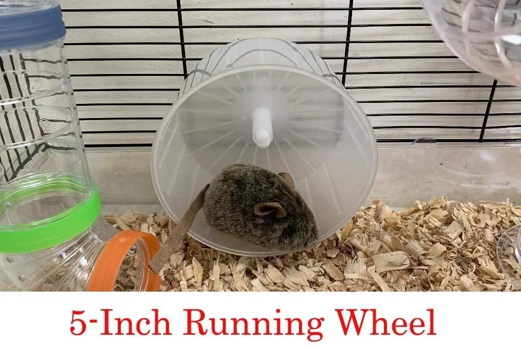 Acrylic Large 5-Level Lookout Tower with Long Crossover Tube Habitat Hamster Rodent Gerbils Mouse Mice Small Animal Cage Deep Acrylic Clear Base with Full Set of Accessories