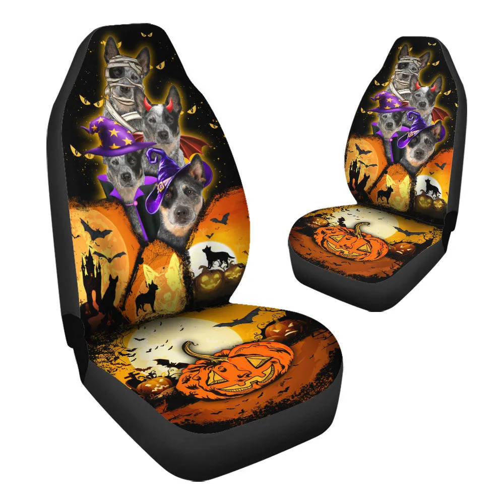 Australian Cattle Dog Halloween Pumpkin Scary Car Seat Covers