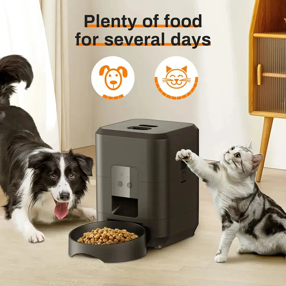 Automatic cat feeder 2L Cat Timing Feeder Tuya APP Smart Cat Feeder Pet Dog Food Automatic Dispenser Suitable for Small Cats and Dogs Remote Feeding