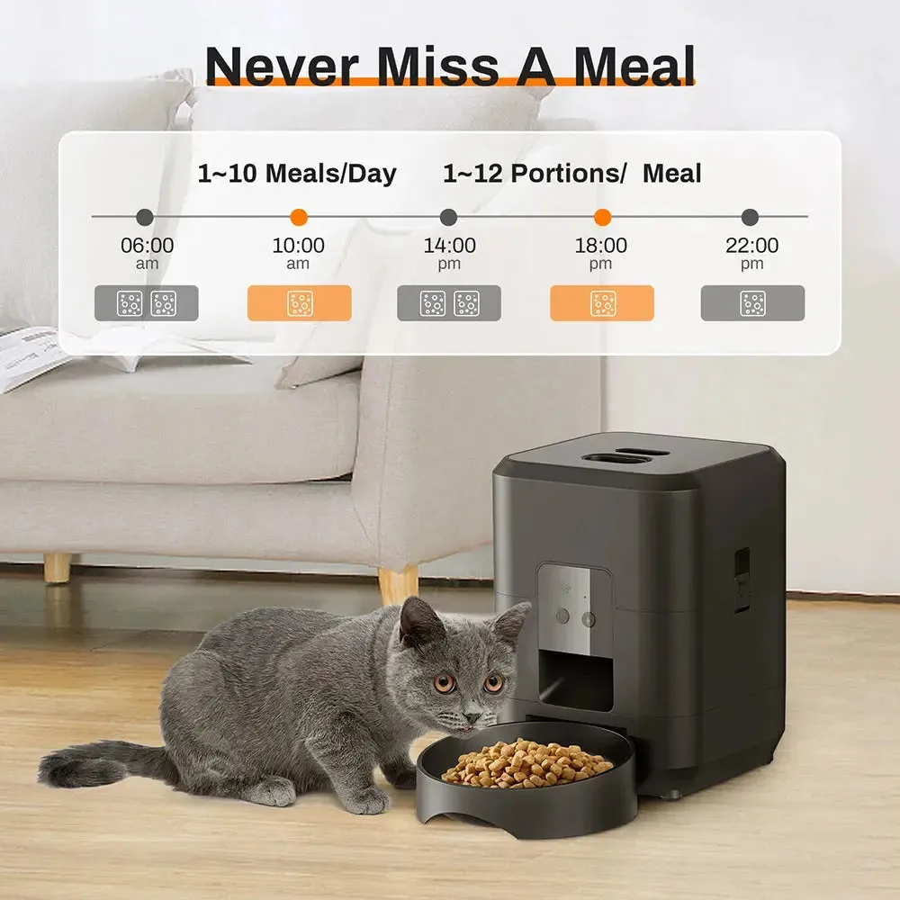 Automatic cat feeder 2L Cat Timing Feeder Tuya APP Smart Cat Feeder Pet Dog Food Automatic Dispenser Suitable for Small Cats and Dogs Remote Feeding