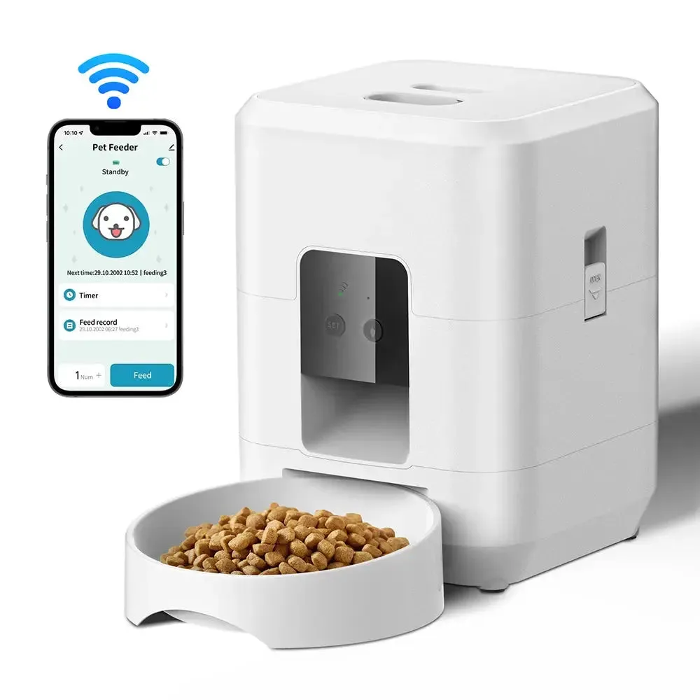 Automatic cat feeder 2L Cat Timing Feeder Tuya APP Smart Cat Feeder Pet Dog Food Automatic Dispenser Suitable for Small Cats and Dogs Remote Feeding