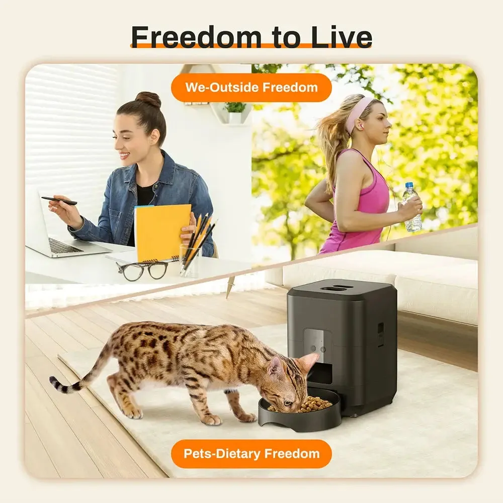 Automatic cat feeder 2L Cat Timing Feeder Tuya APP Smart Cat Feeder Pet Dog Food Automatic Dispenser Suitable for Small Cats and Dogs Remote Feeding