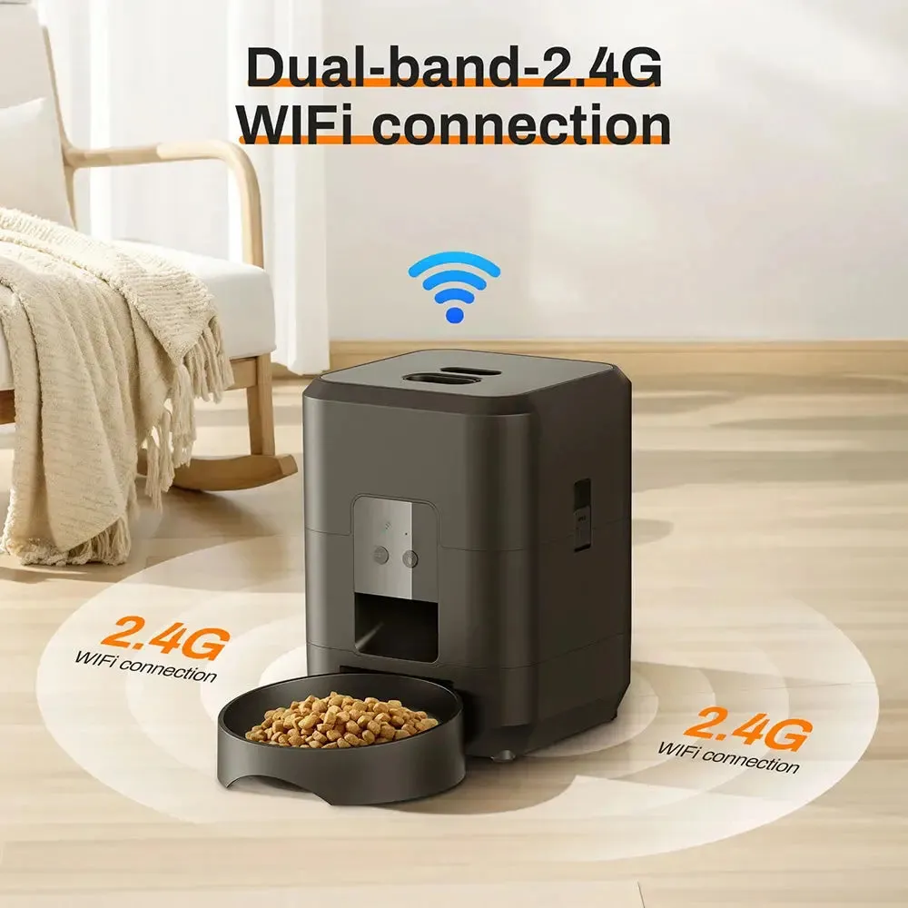 Automatic cat feeder 2L Cat Timing Feeder Tuya APP Smart Cat Feeder Pet Dog Food Automatic Dispenser Suitable for Small Cats and Dogs Remote Feeding