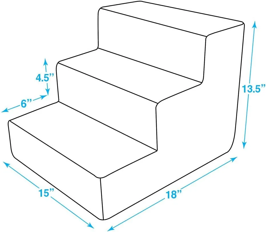 Best Pet Supplies Dog Stairs for Small Dogs & Cats, Foam Pet Steps Portable Ramp for Couch Sofa and High Bed Non-Slip Balanced Indoor Step Support, Paw Safe No Assembly - Dark Brown, 3-Step