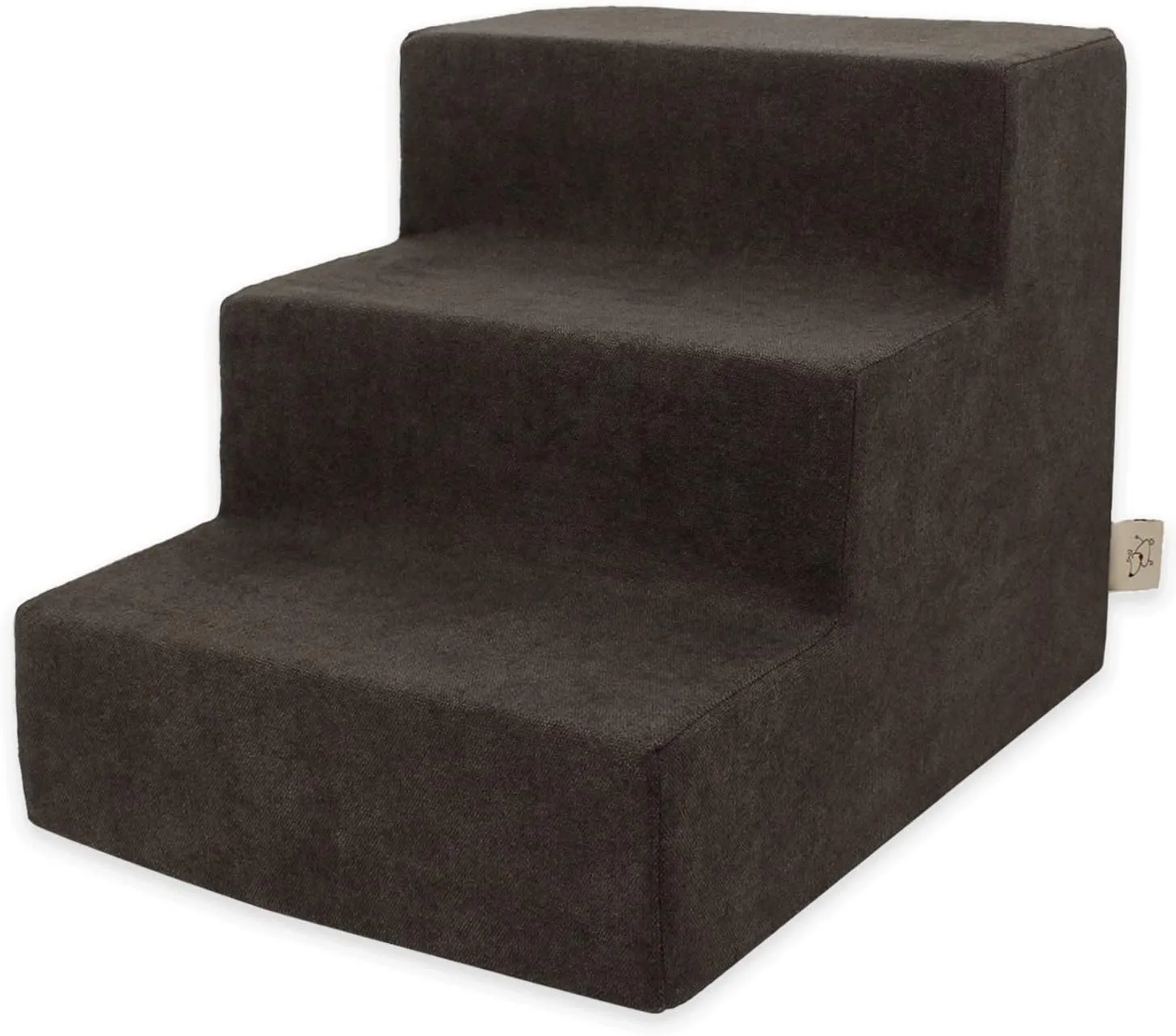 Best Pet Supplies Dog Stairs for Small Dogs & Cats, Foam Pet Steps Portable Ramp for Couch Sofa and High Bed Non-Slip Balanced Indoor Step Support, Paw Safe No Assembly - Dark Brown, 3-Step