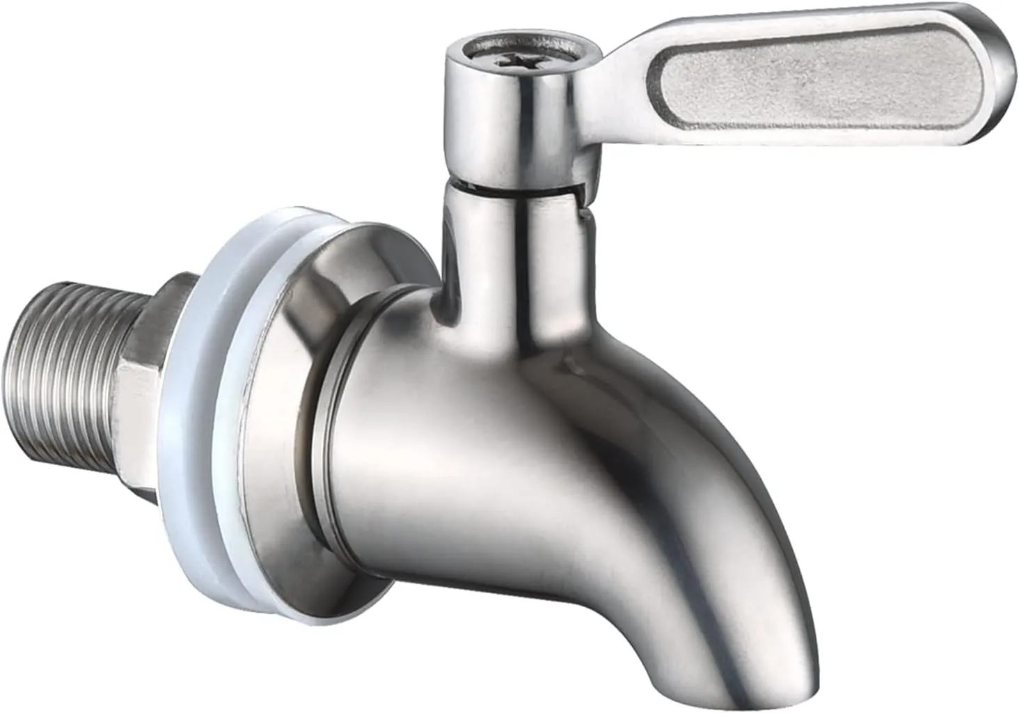 Beverage spigot beverage dispenser spigot replacement glass jar and beverage dispenser stainless steel spigot, stainless steel faucet for lead-free water dispenser, fits 5/8 inch opening.