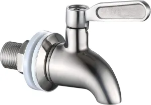 Beverage spigot beverage dispenser spigot replacement glass jar and beverage dispenser stainless steel spigot, stainless steel faucet for lead-free water dispenser, fits 5/8 inch opening.