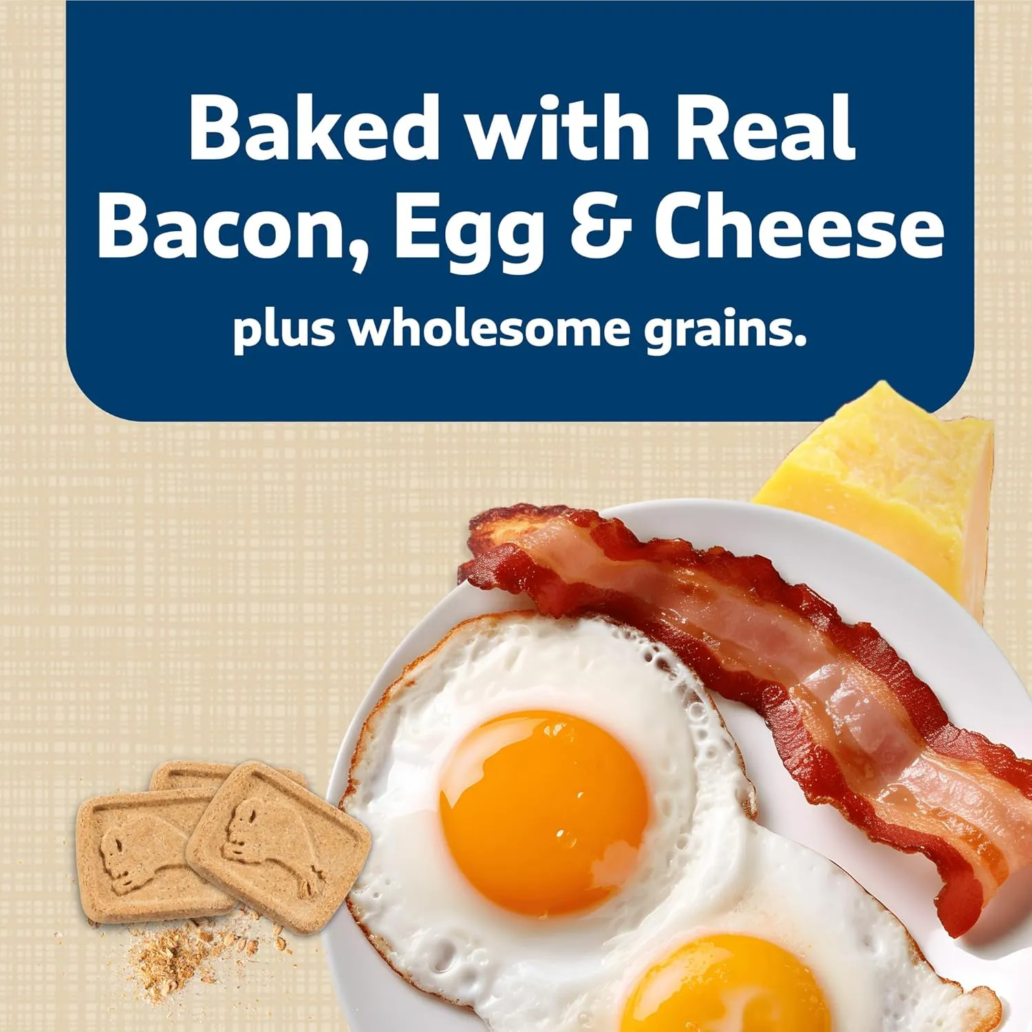 Blue Buffalo Health Bars Oven-Baked with Natural Ingredients, Bacon, Egg & Cheese Crunchy Dog Biscuits, 3 lbs.