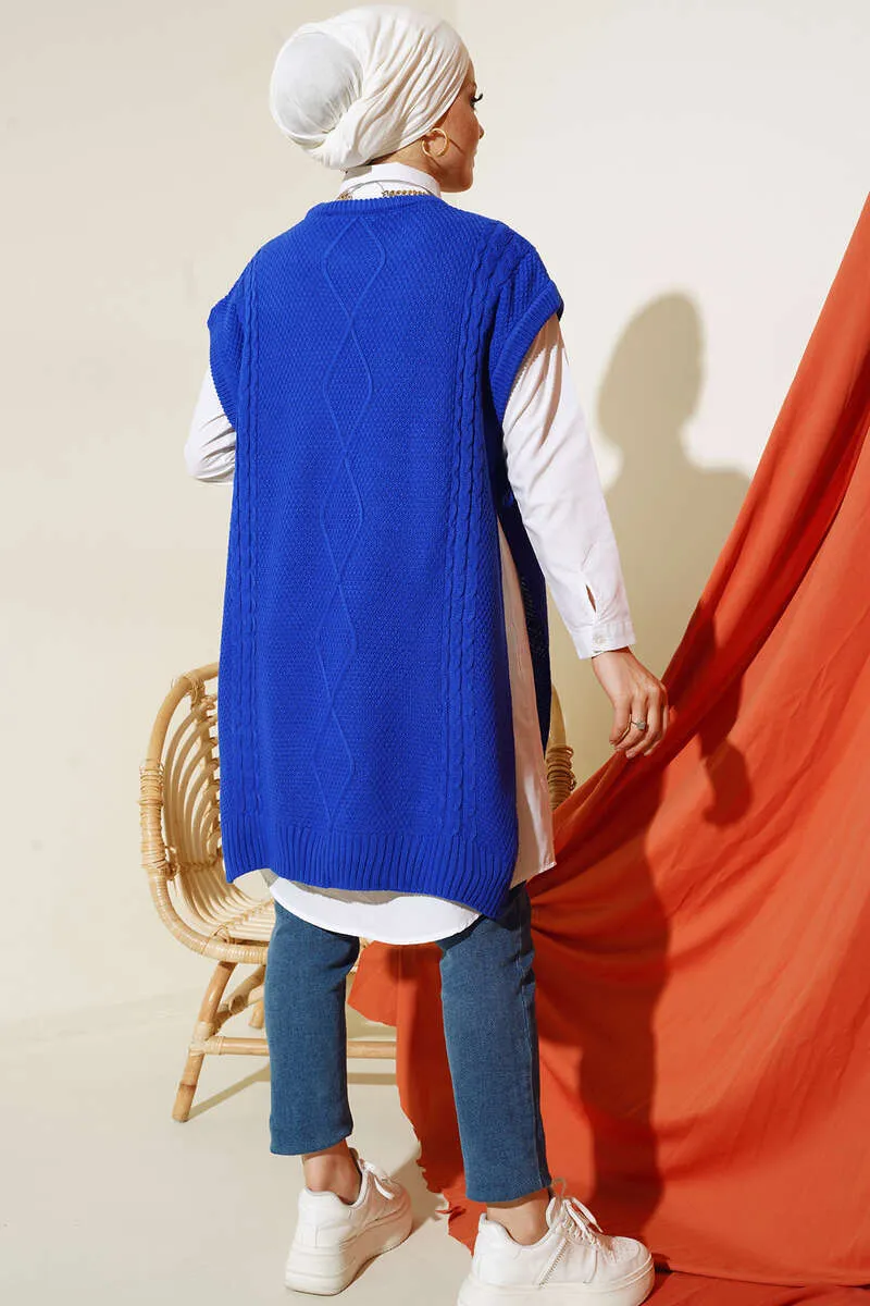 BNG Women Sides Must Be Tied Knitted Sweater in Cornflower Blue - Clermont