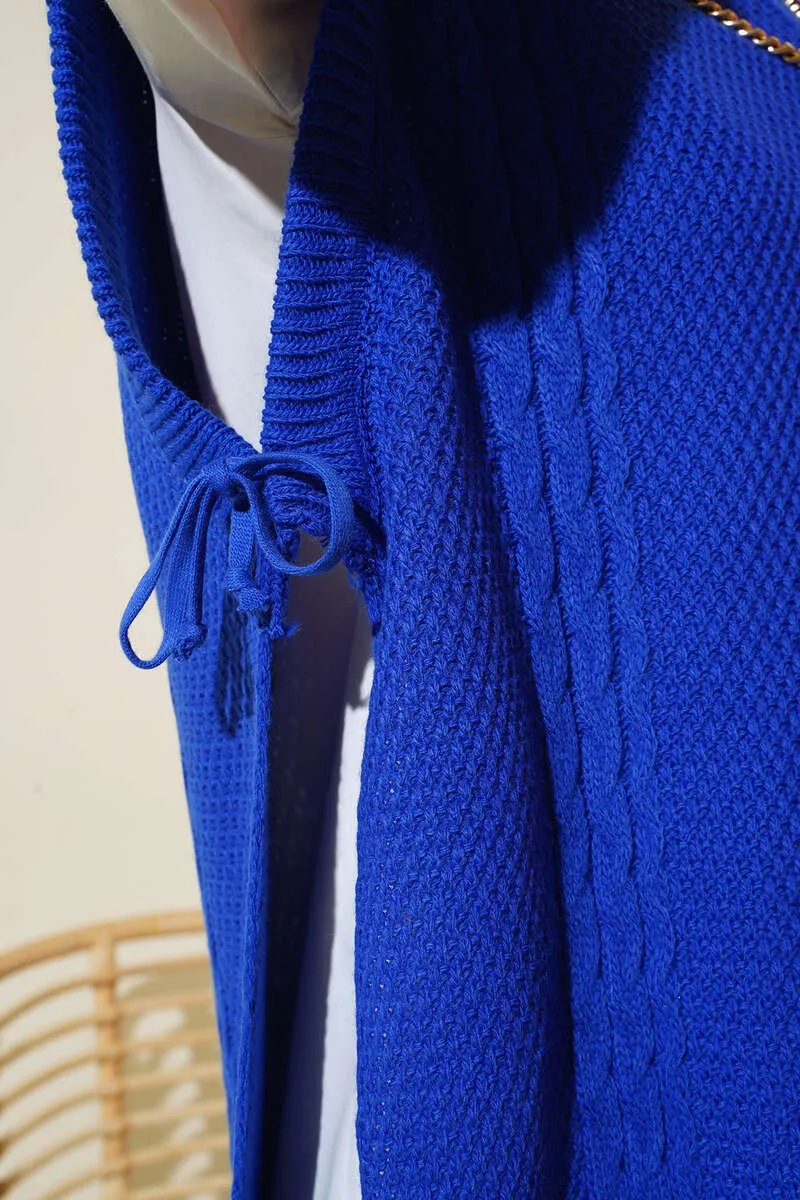 BNG Women Sides Must Be Tied Knitted Sweater in Cornflower Blue - Clermont