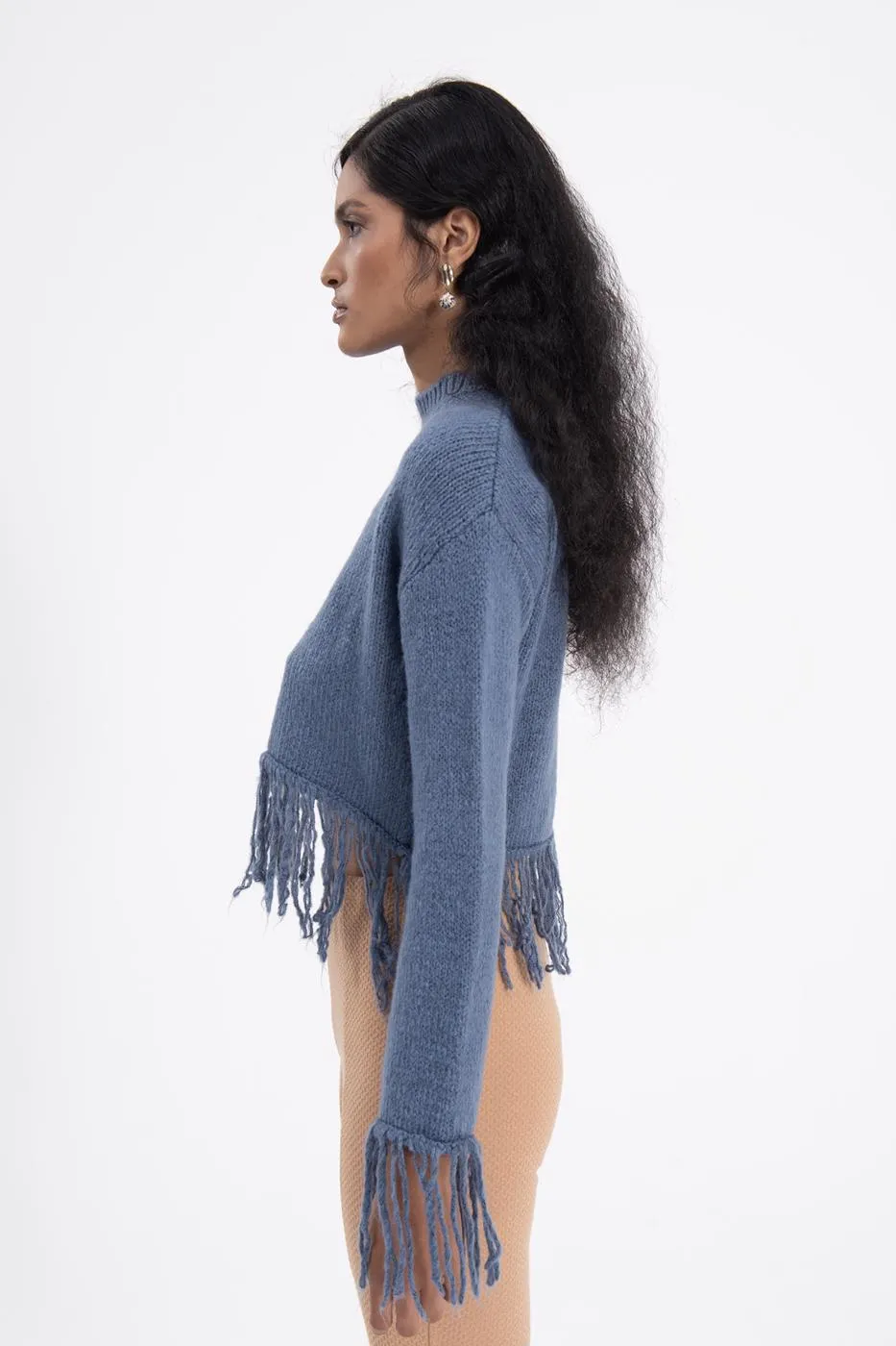 BSL Women Fringed hem knitted sweater - Monterotondo