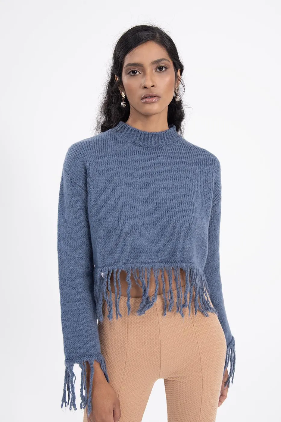 BSL Women Fringed hem knitted sweater - Monterotondo