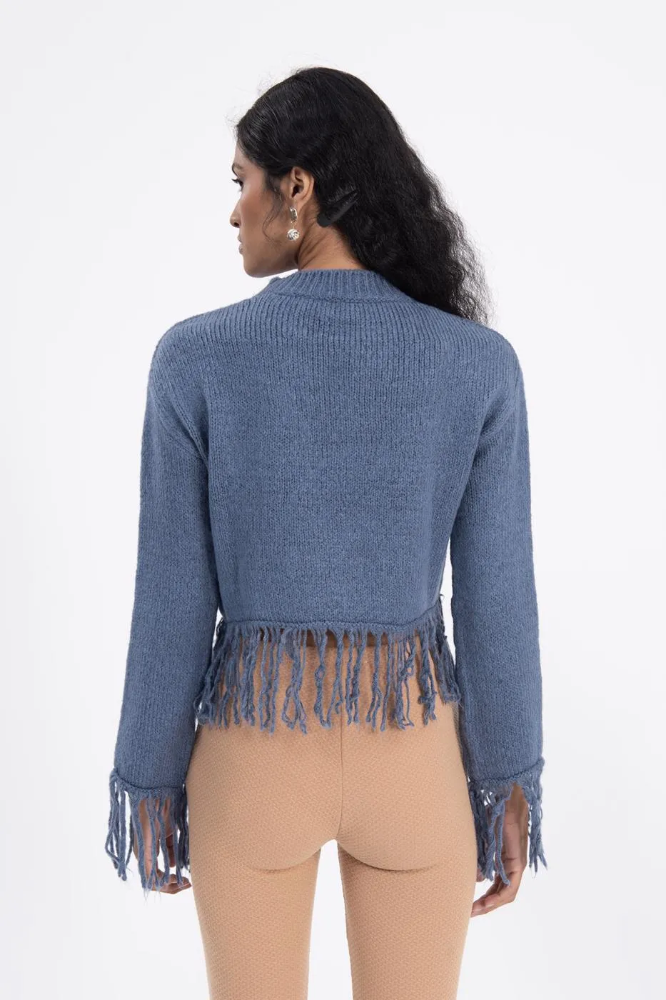 BSL Women Fringed hem knitted sweater - Monterotondo