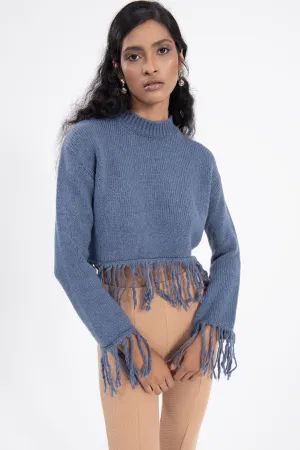 BSL Women Fringed hem knitted sweater - Monterotondo