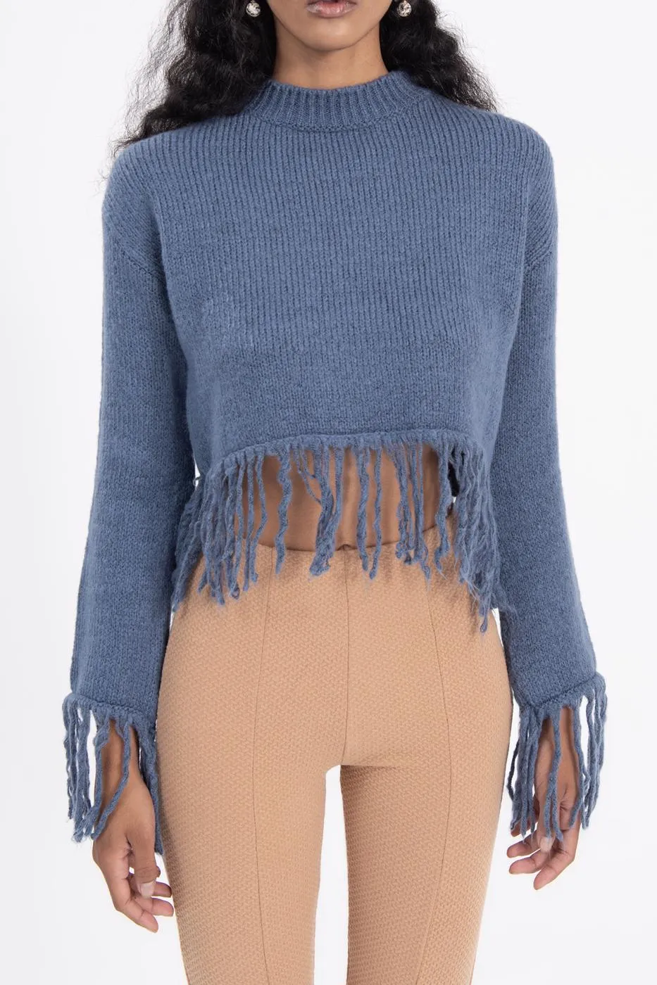 BSL Women Fringed hem knitted sweater - Monterotondo