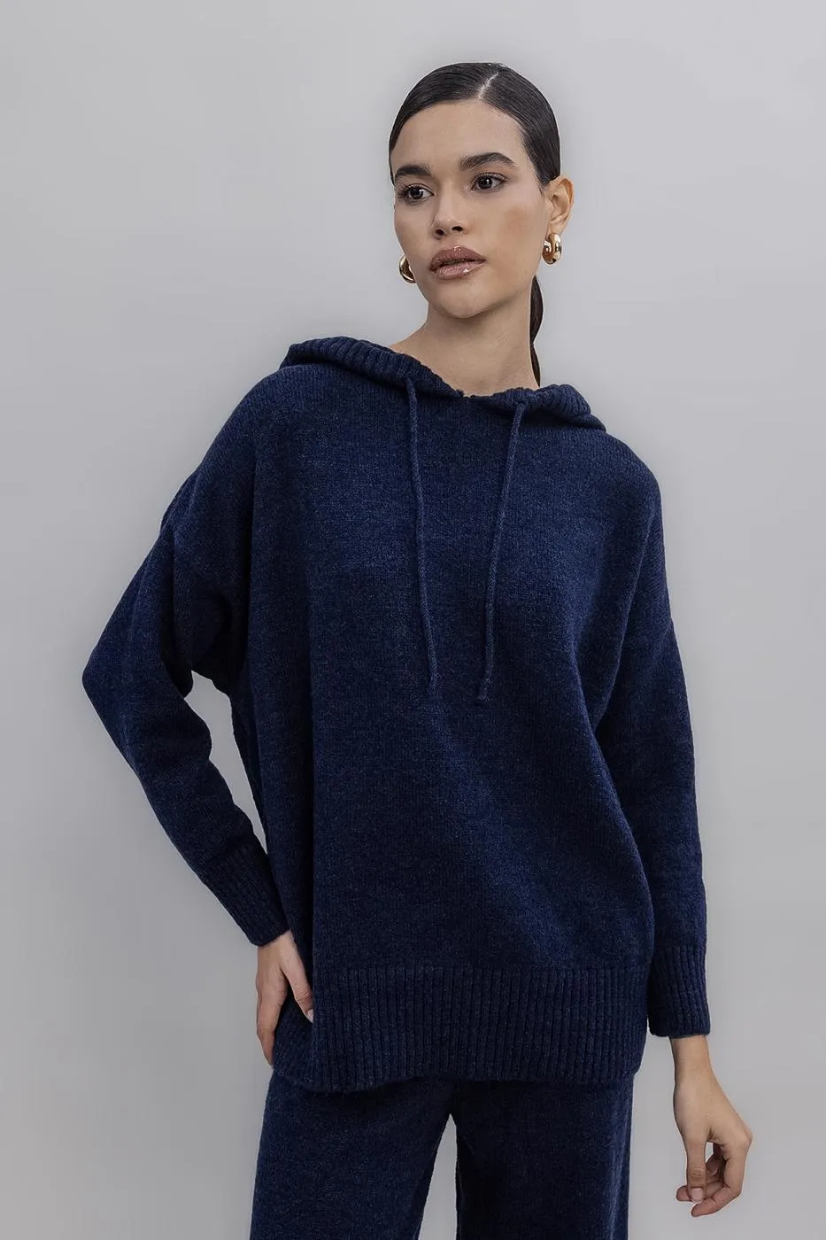 BSL Women Hooded Long Knit Pullover - Texarkana