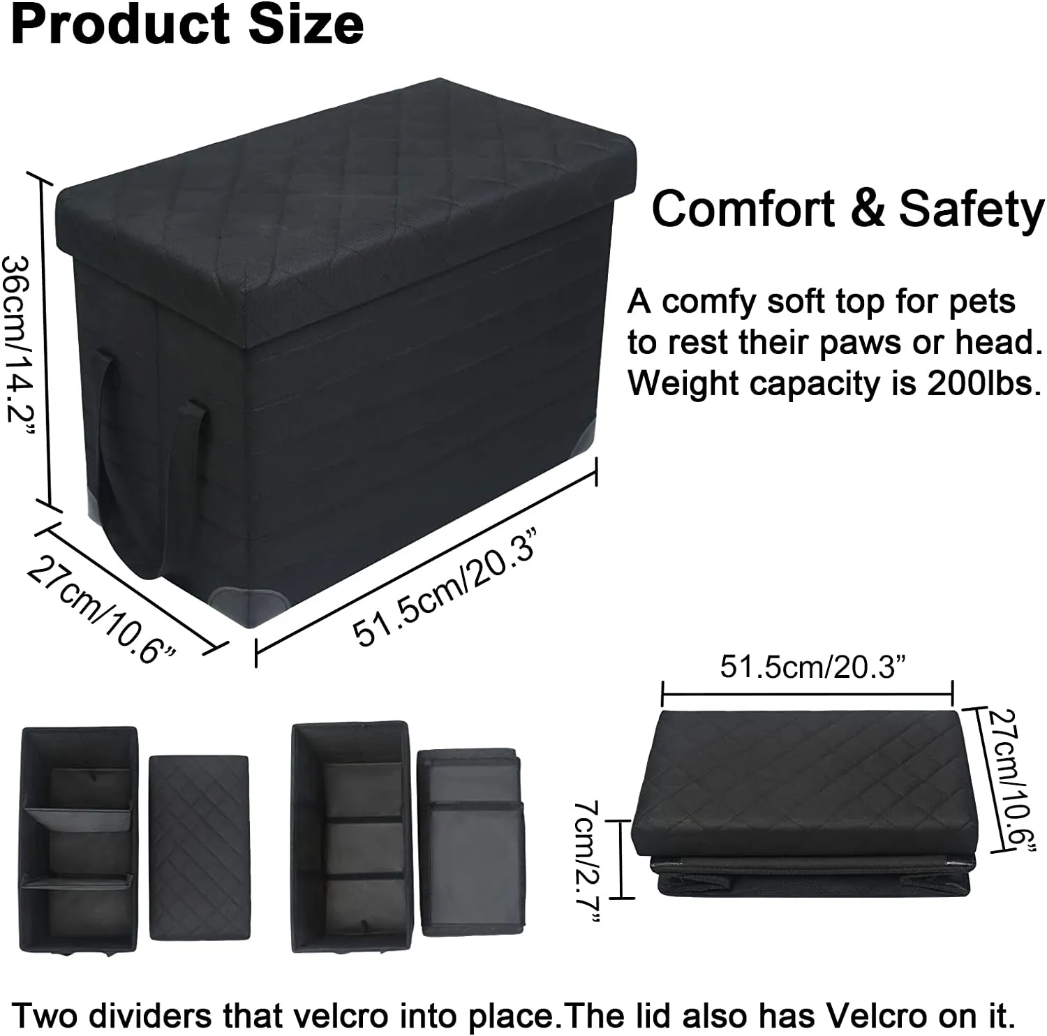 Car Back Seat Extender for Large Dogs up to 200lbs