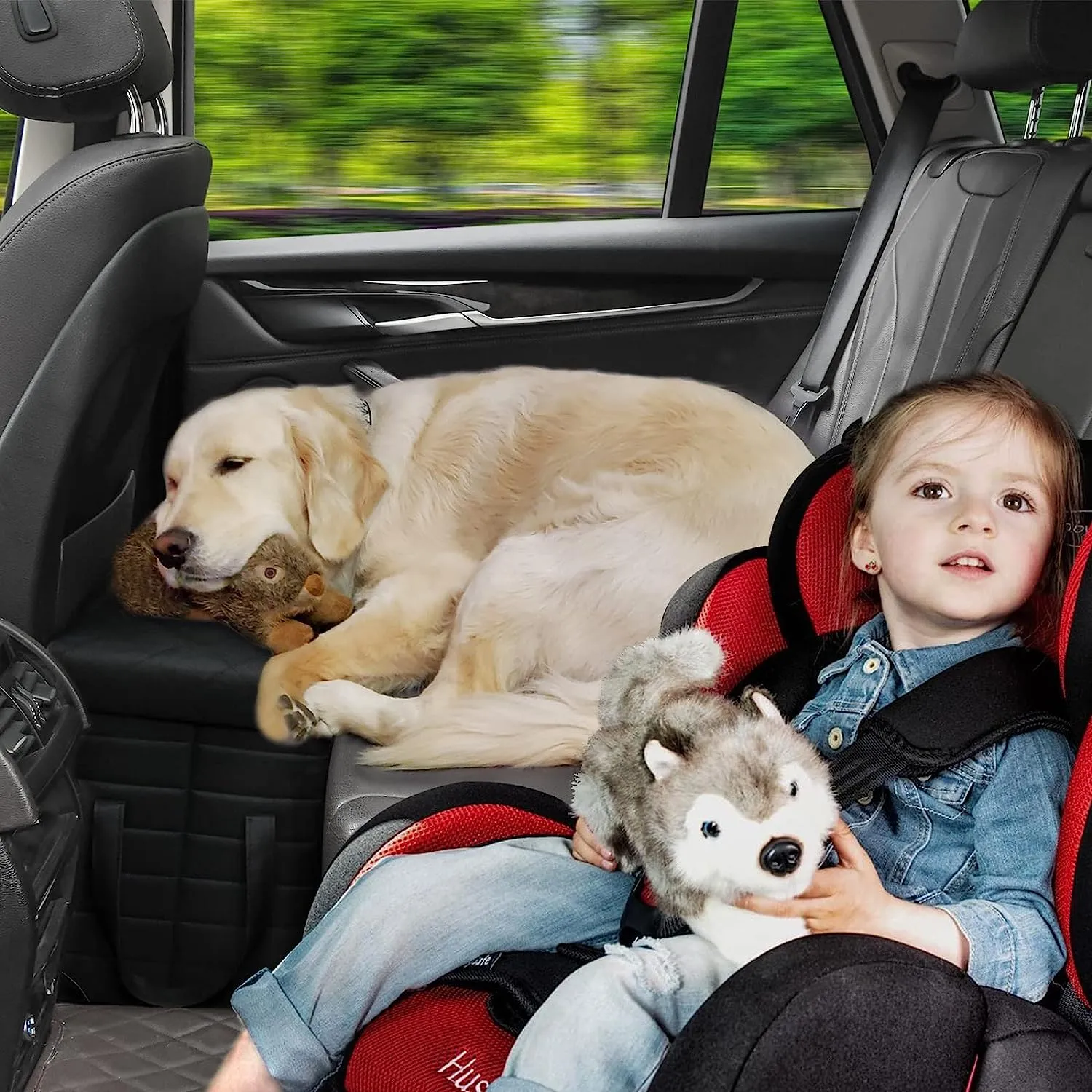 Car Back Seat Extender for Large Dogs up to 200lbs