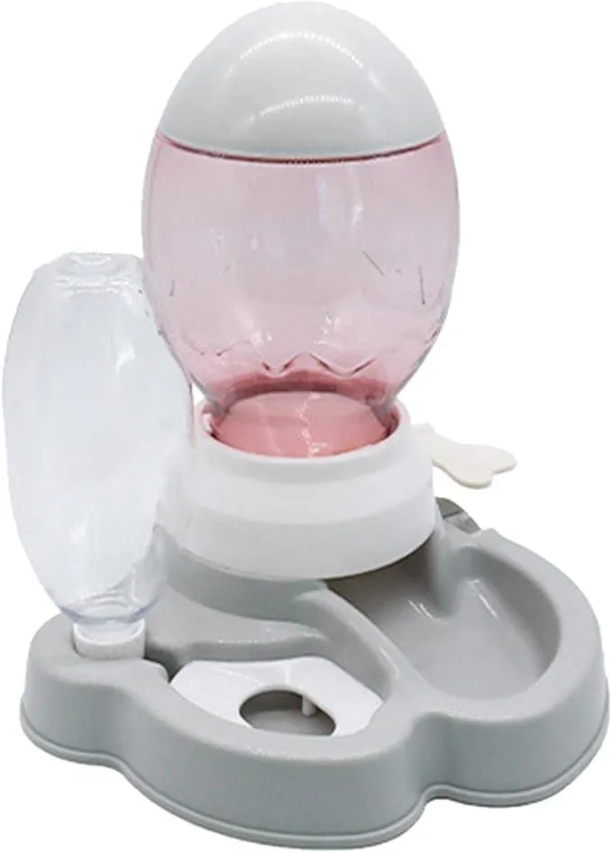 Cat Feeder Set No-Spill Gravity Food Dispenser Waterer Feeding Station Bowl