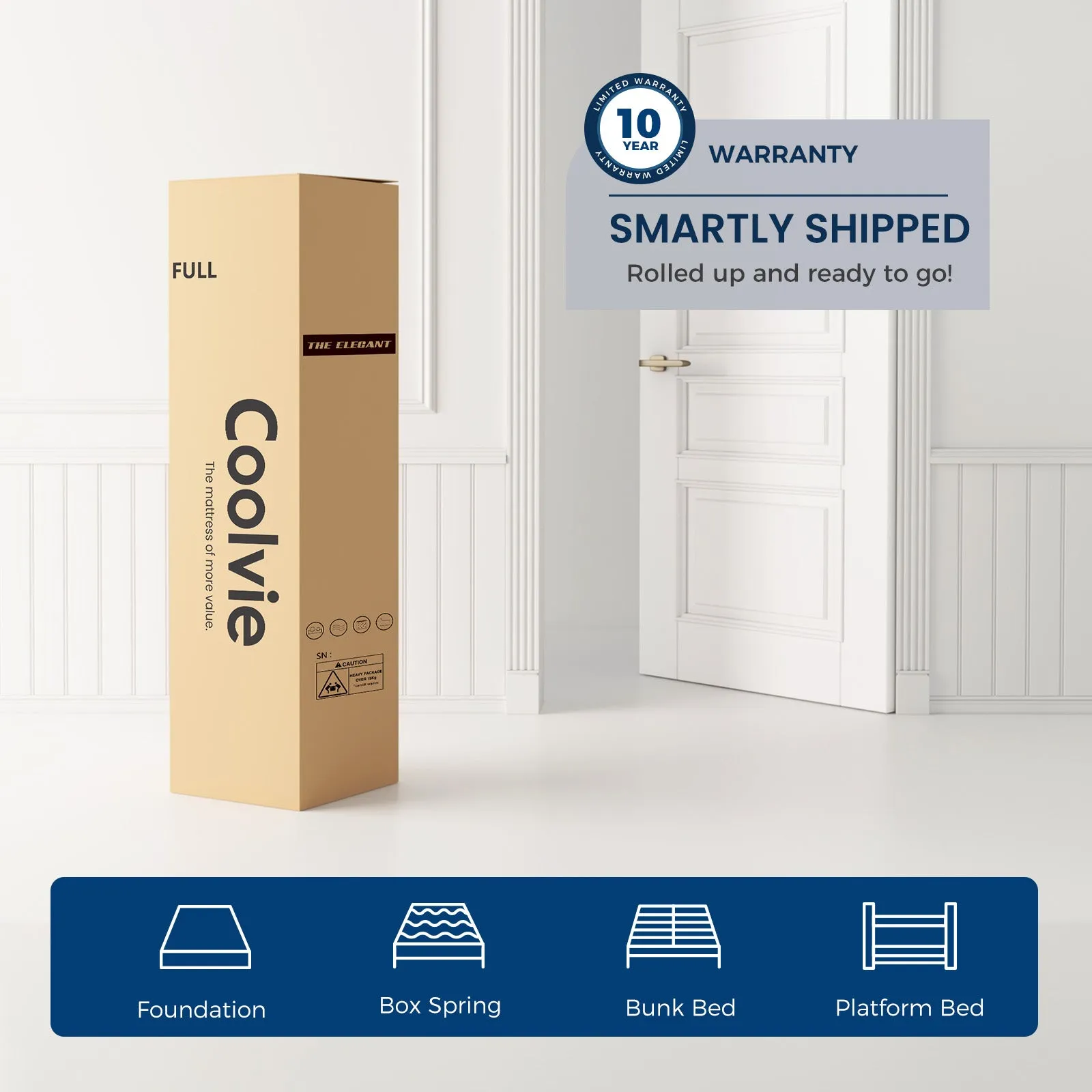 Coolvie 12 Inch Gel Memory Foam Hybrid Mattress| Inofia