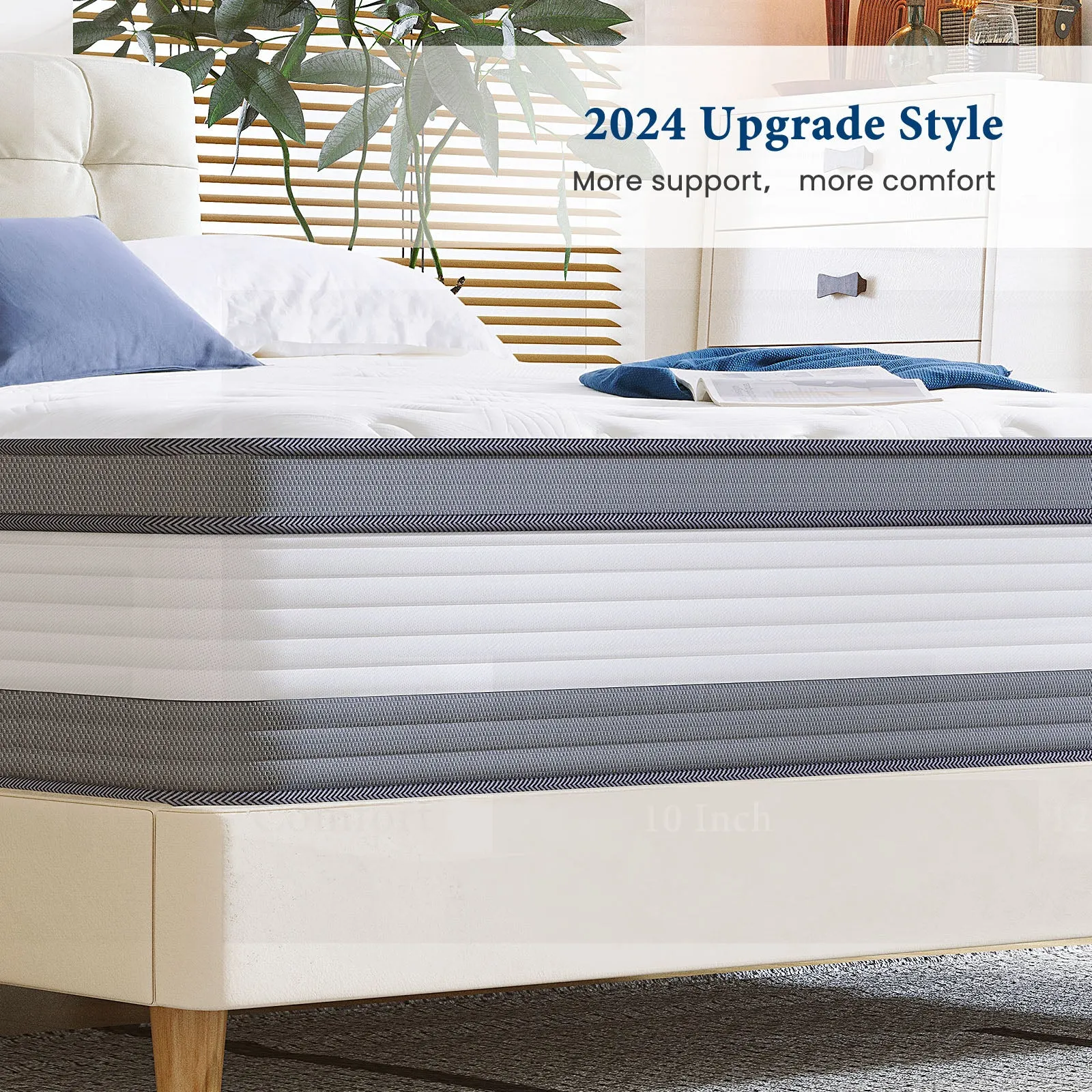 Coolvie 12 Inch Gel Memory Foam Hybrid Mattress| Inofia