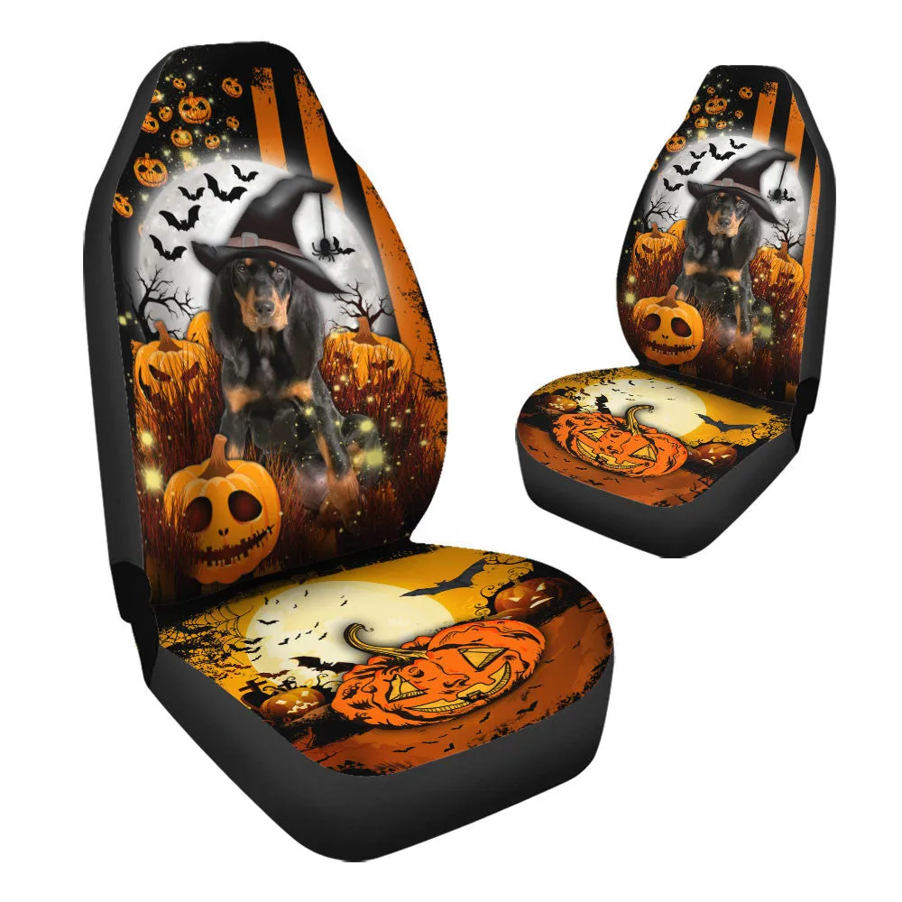 Coonhound Halloween Pumpkin Scary Moon Car Seat Covers