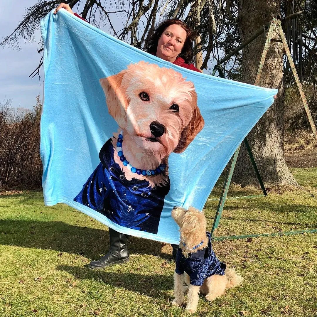 Custom Pet Print Fleece Blanket With Dogs [Best Seller]