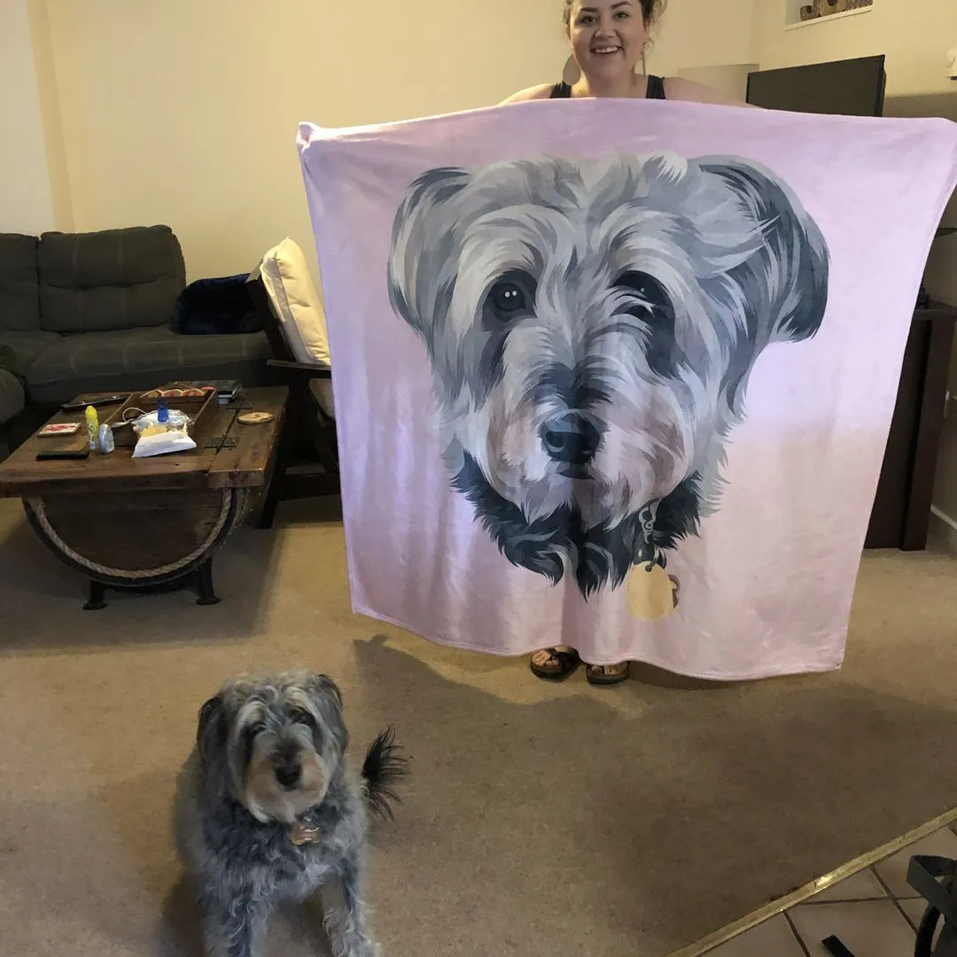 Custom Pet Print Fleece Blanket With Dogs [Best Seller]