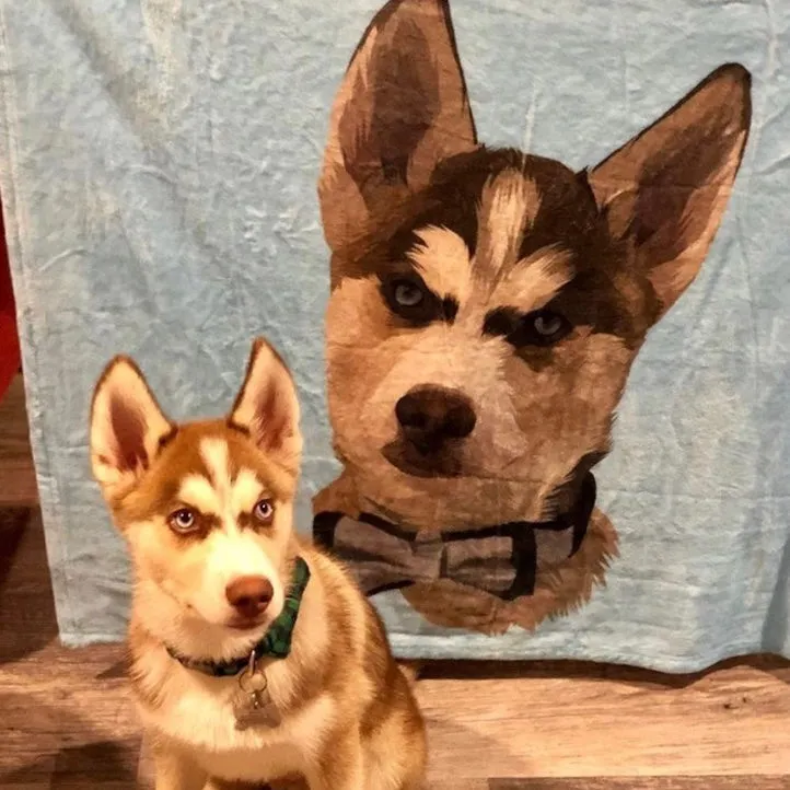 Custom Pet Print Fleece Blanket With Dogs [Best Seller]