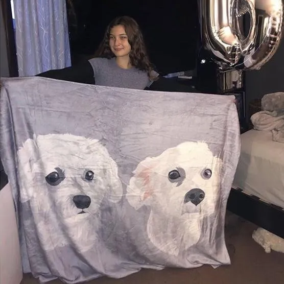 Custom Pet Print Fleece Blanket With Dogs [Best Seller]