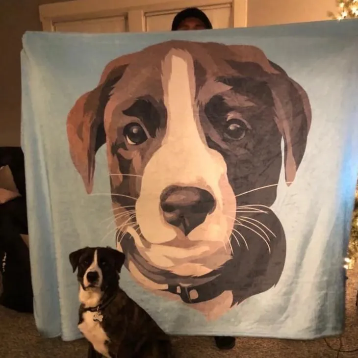 Custom Pet Print Fleece Blanket With Dogs [Best Seller]