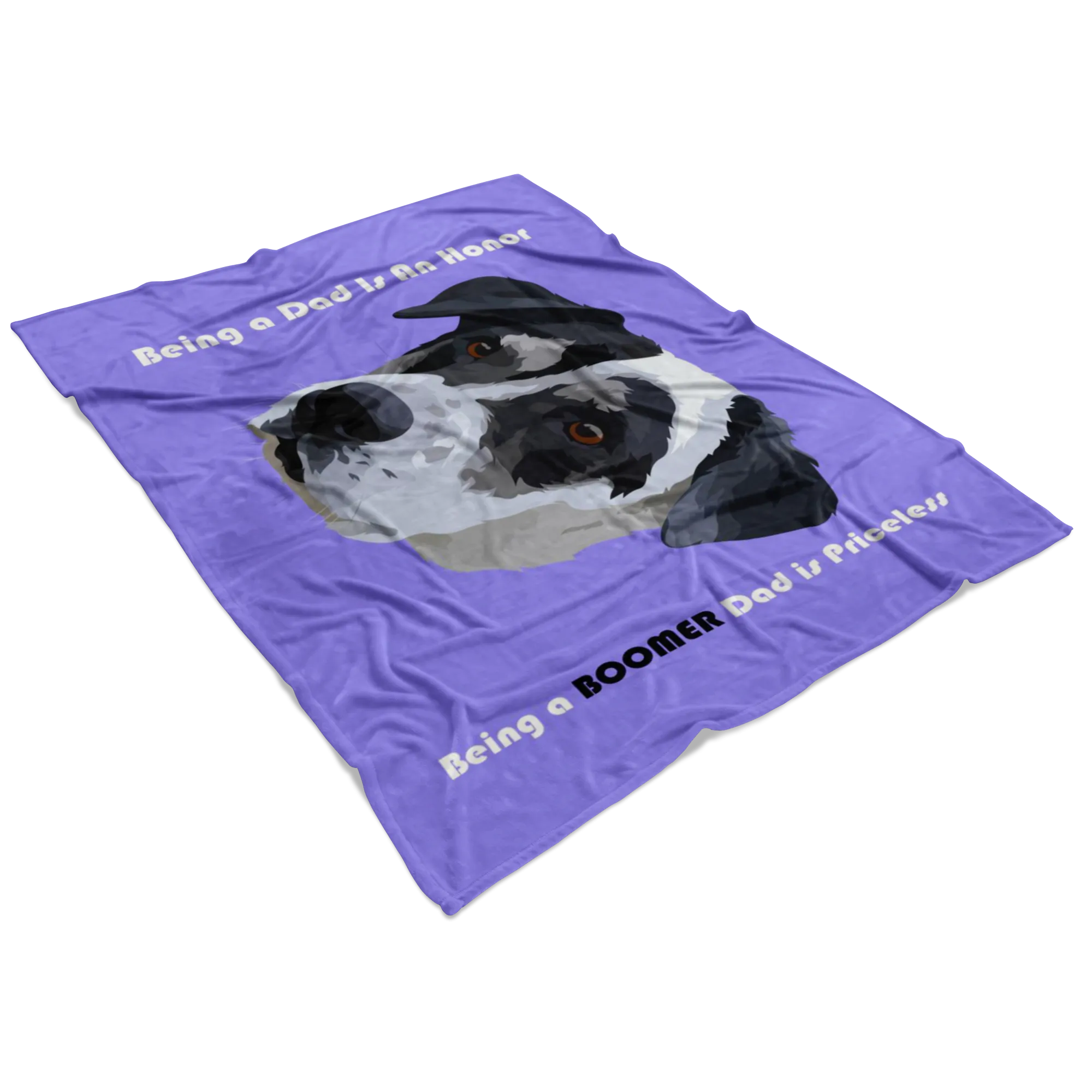 Custom Pet Print Fleece Blanket With Text