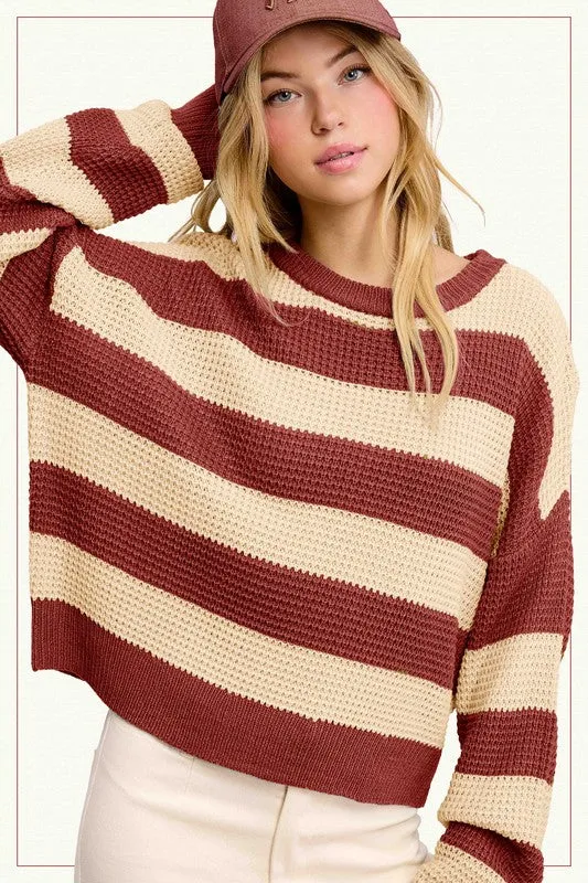 Daniella Super Soft Striped Sweater - Red