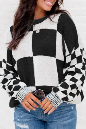 Dean Plaid Knitted Drop Shoulder Sweater