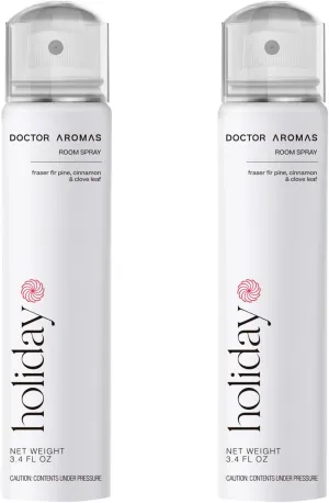 Doctor Aromas Room Spray Air Freshener Odor Eliminator - Elegant Scent for Home, Room or Bathroom, Dcor and Fresh Air Fragrance Aromatherapy Gift (Holiday, 2-pack)