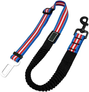 Dog Car Seat Belt Blue Vehicle Car Pet Dog Seat Belt Reflective Puppy Seatbelt Lead Clip Elastic Bungee Pet Dog Leash Safety Traction