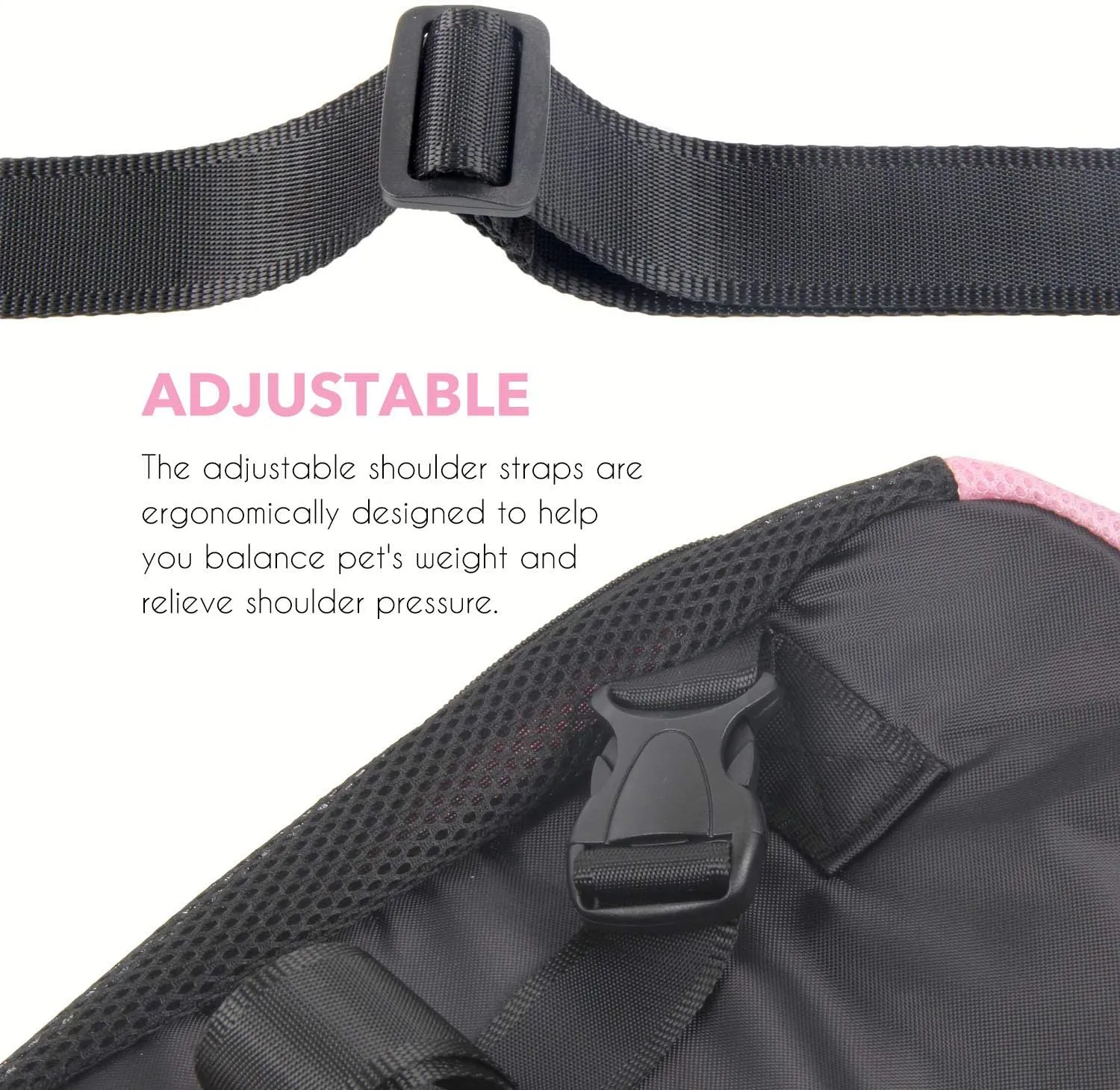Dog Carrier Pink Legs Out Front Pet Carrier Backpack Comfortable Puppy Bag with Shoulder Strap and Sling for Travel Hiking Camping Outdoor