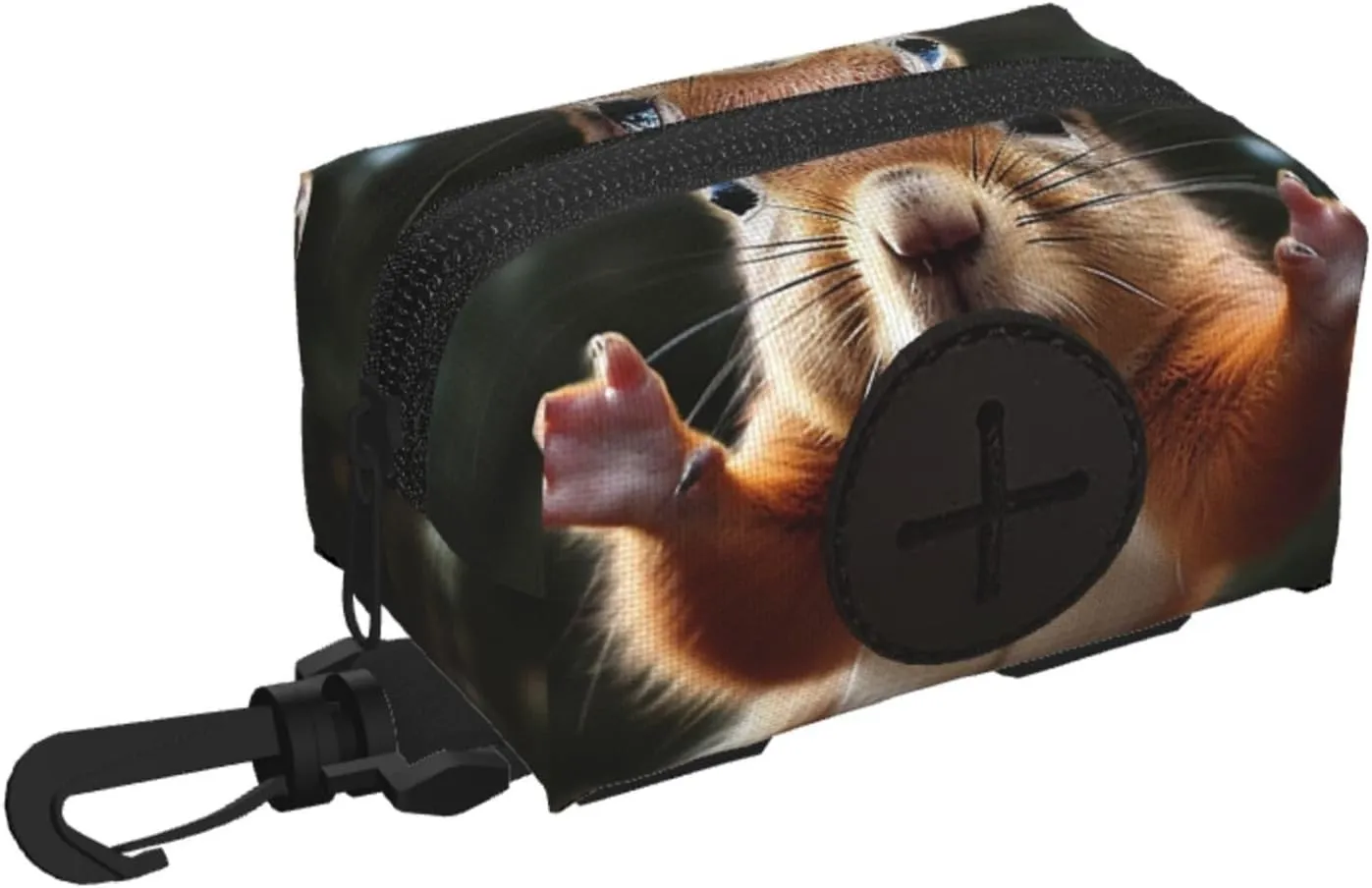 Dog Poop Bag Holder For Leash, Lightweight Dispenser For Pet Waste Bags Squirrel Funny Animal Puppy Potty Carrier Small Doggy Zipper Pouch With Carabiner Clip
