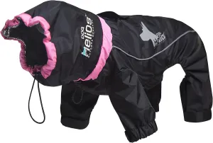 DOGHELIOS 'Weather-King' Windproof Waterproof and Insulated Adjustable Full Bodied Pet Dog Jacket Coat w/ Heat Retention Technology, Medium, Black