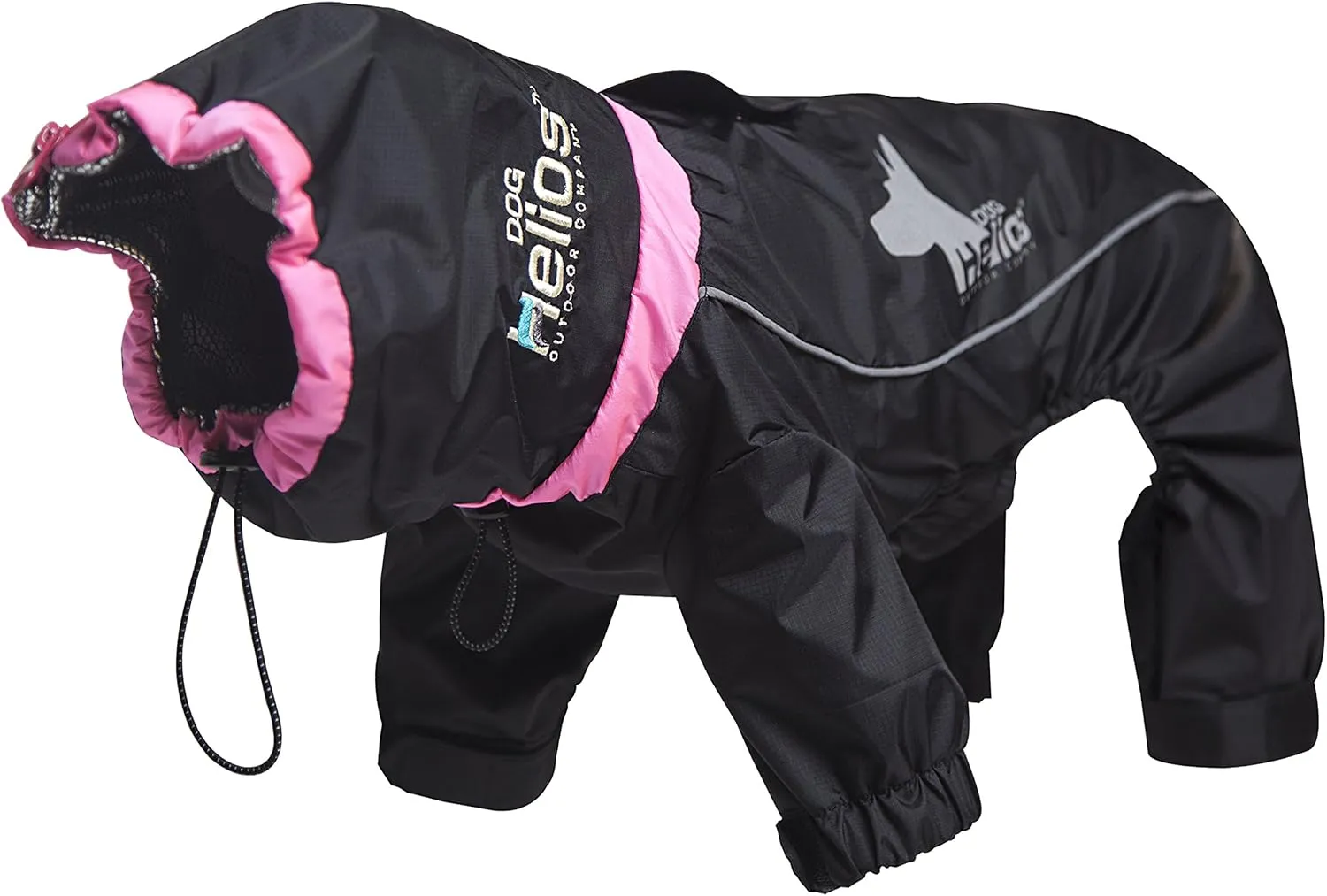 DOGHELIOS 'Weather-King' Windproof Waterproof and Insulated Adjustable Full Bodied Pet Dog Jacket Coat w/ Heat Retention Technology, Medium, Black