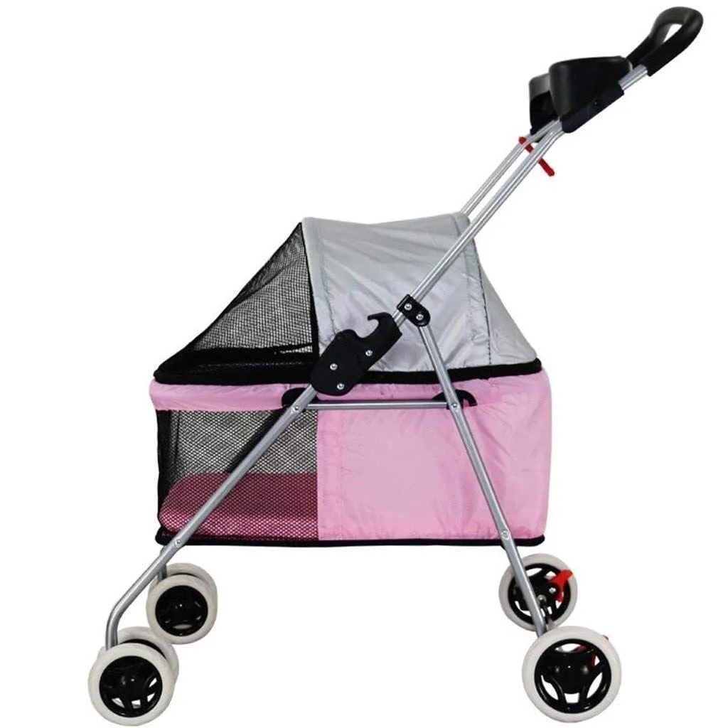 Double Dog Stroller Dog Stroller Pet Buggy Disabled Dog Pushchair 2 Front Swivel Wheels & Rear Brake 360 Rotation Front Wheel Max Loading 20kg