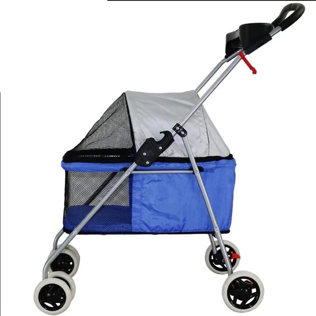 Double Dog Stroller Pet Travel Stroller Dog Stroller Pet Buggy Disabled Dog Pushchair 2 Front Swivel Wheels & Rear Brake 360 Rotation Front Wheel Max Loading