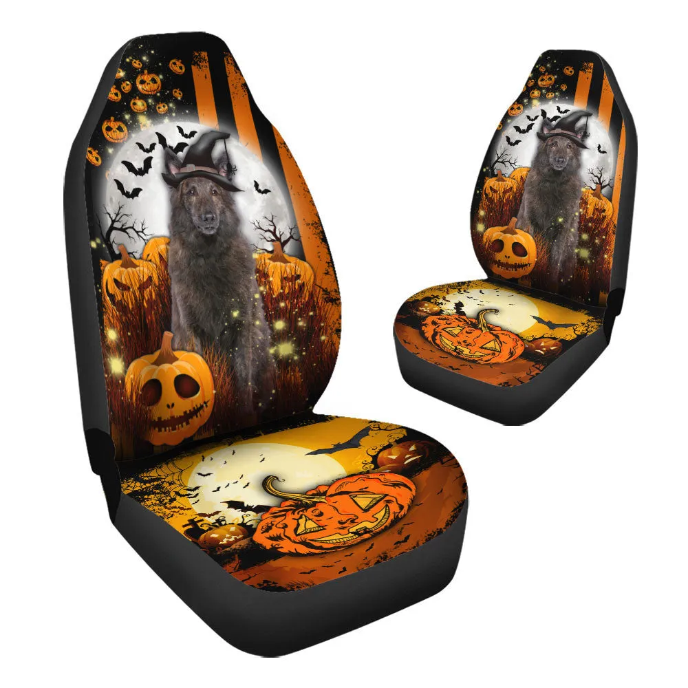 Dutch Shepherd Halloween Pumpkin Scary Moon Car Seat Covers