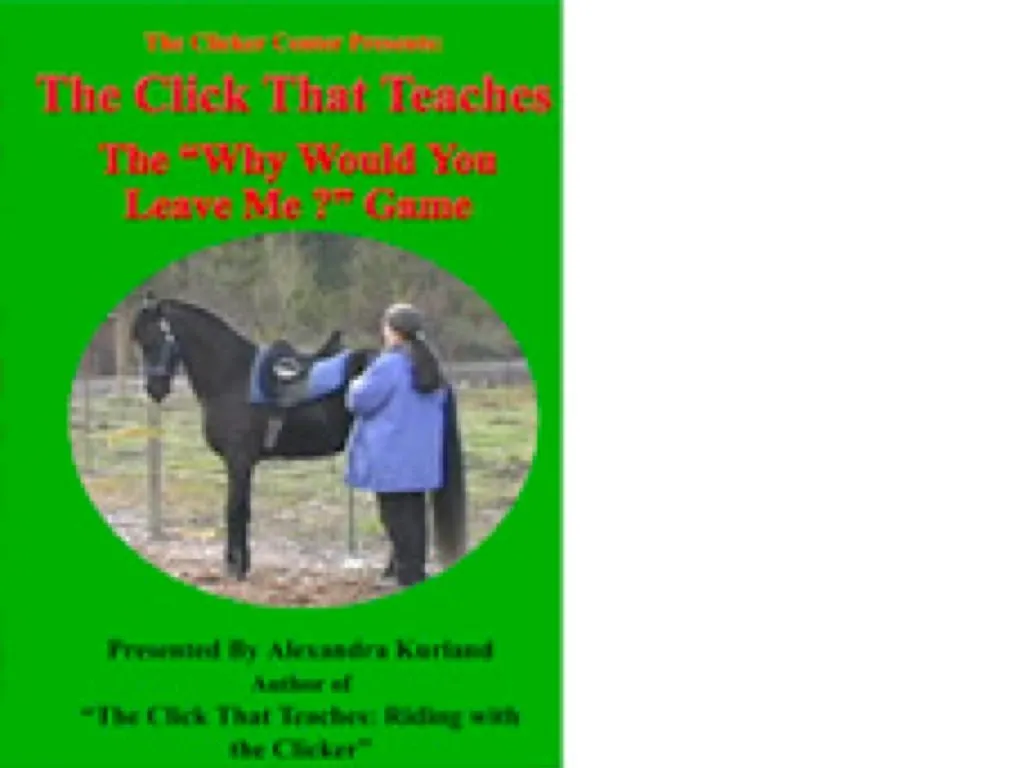 DVD: Lesson 5: The "Why Would You Leave Me? Game now an on-line mini course.