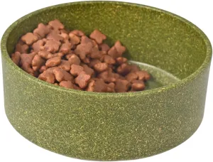 Eha Earth-Friendly Dog Food Bowl for Dogs and Pets | Dog Bowl Large | 1200 ml | Pet Bowl Made with Rice Husk and Bamboo Fibers | Dog Feeding Bowl | Anti-Skid | 1 Unit | YellowGreen